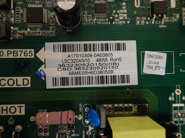 Vizio D32HN-E0 Main Board (TPD.MS8220.PB765) 3632-3052-0150