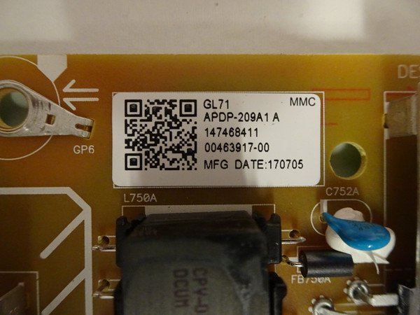 Sony XBR-55X800E KD-55X720E GL71 Power Supply (APDP-209A1) 1-474-684-11