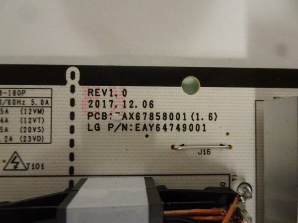 LG OLED55C8PUA OLED55E8PUA OLED55B8PUA Power Supply EAY64749001