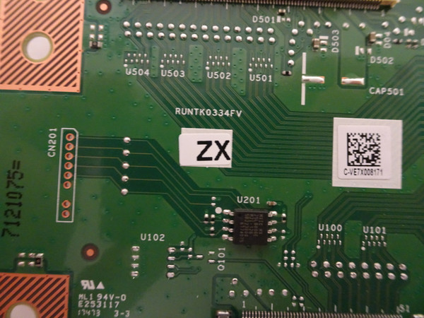 Vizio E70-F3 T-Con Board (RUNTK0334FV) RUNTK0334FVZX