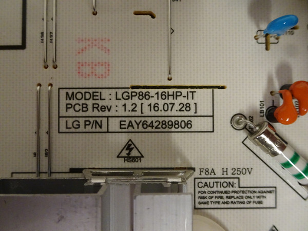 LG 86UH5C-B Power Supply (LGP86-16HP-IT) EAY64289806