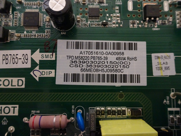 Vizio D39HN-E0 Main Board (TPD/,S8220.PB765-39) 3639-0302-0150
