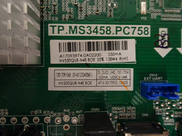 Sceptre U550CV-UMR UNTV58FE Main Board (HV550QUB-N4E BOE) UNTV58FE