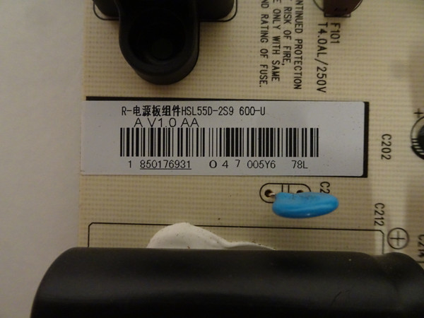 RCA RTRU5527-US Power Supply (R-HSL55D-2S9 600-U) HSL55D-2S9 600-U