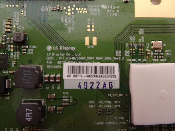 Sony XBR-49X800E T-Con Board (6871L-4922A) 1-897-119-11