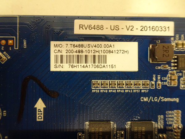 Polaroid 49GSR4100KM Main Board (RV6488-US) 76H114A