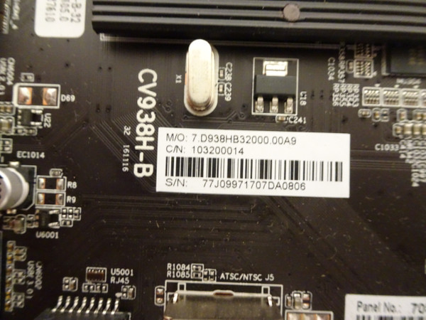 Element EL4KAMZ5517T Main Board (CV938H-B, 77J0997) E17168-SY