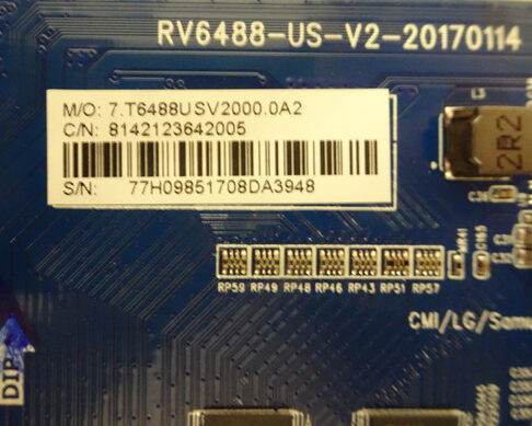 Polaroid 43GSR4100KL Main Board (RV6488-US-VS-20170114) 77H0985
