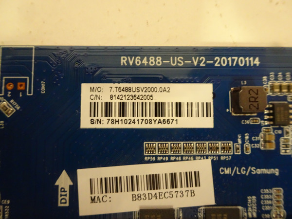 Polaroid 43GSR4100KL Main Board (RV6488-US-V2-20170114) 78H1024