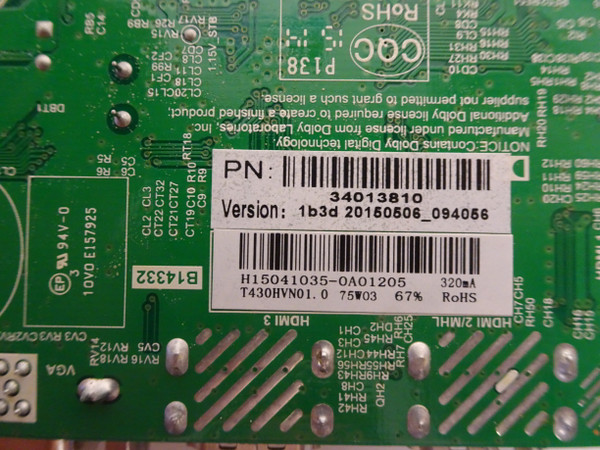 Seiki SE43FK Main Board (TP.MS3393.PB851) H15041035