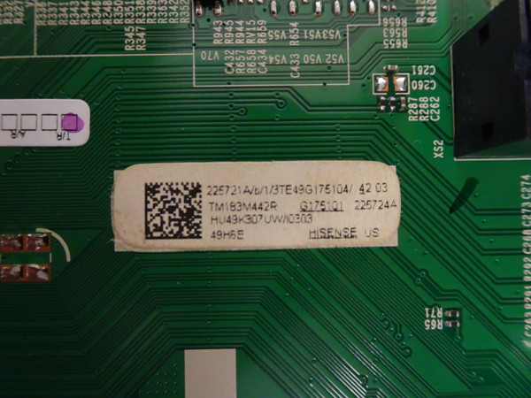 Hisense 49H6E Main Board (HU79K307UW, 225724A) 225721A 229487