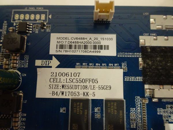 Westinghouse WE55UDT108 Main Board (CV6488H-A, 78H1027) W17053-KK-5