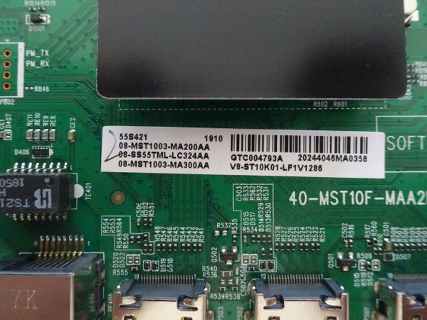 TCL 55S421 Main Board (40-MST10F-MAA2HG) 08-SS55TML-LC324AA