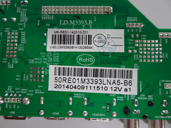 RCA LED50B45RQ Main Board MK-RE01-140310-Z01 50RE01M3393LNA5-B6