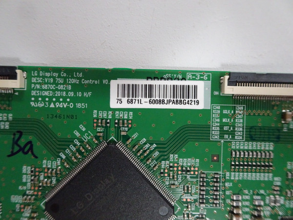LG 75SM9070PUA T-Con Board (6870C-0821B) 6871L-6008B
