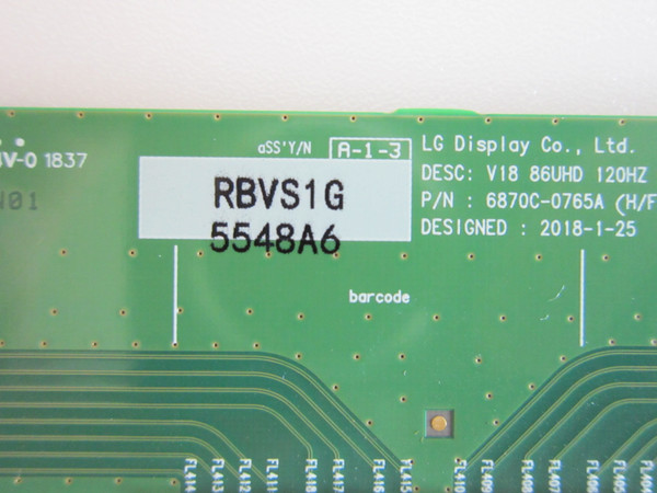 NEC V864Q T-Con Board (6870C-0765A) 6871L-5548A