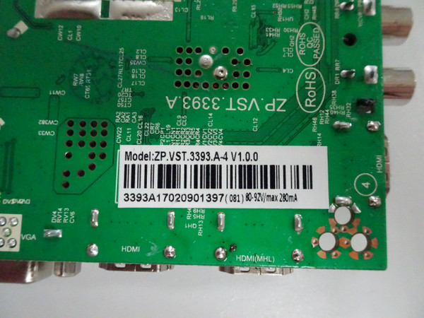 RCA RTDVD3215-B (A1612) Main Board (ZP.VST.3393.A) ZP.VST.3393.A-4
