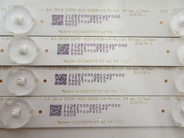 Vizio D40F-F1 LED Backlight Strip Set (4) GJ-2K18 D2P5-400-D409-V4