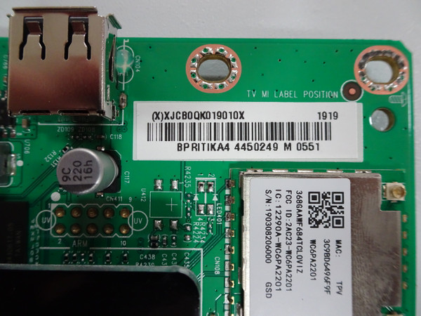 Vizio M658-G1 Main Board (715GA114-M03-B00-005Y) 756TXJCB0QK019