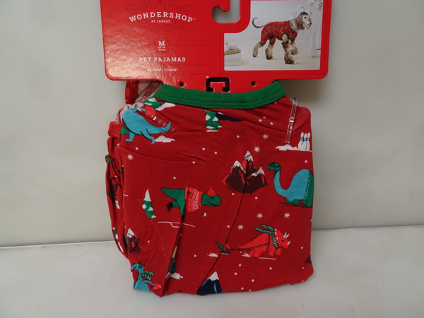 Wondershop Medium Pet Pajamas - Red with Dinosaur Print