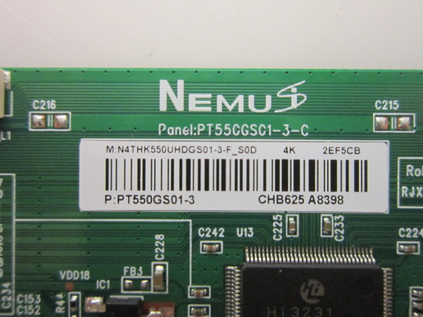 Vizio V555-J01 T-Con Board PT55CGSC1-3-C