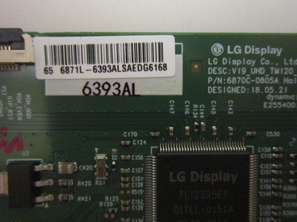 Toshiba 65UL2063DB T-Con Board 6871L-6393A