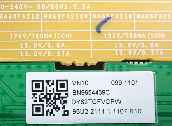 Samsung UN65TU7000FXZA Main Board 65TU7000F-439C (BN96-54439C, BA65FA210)