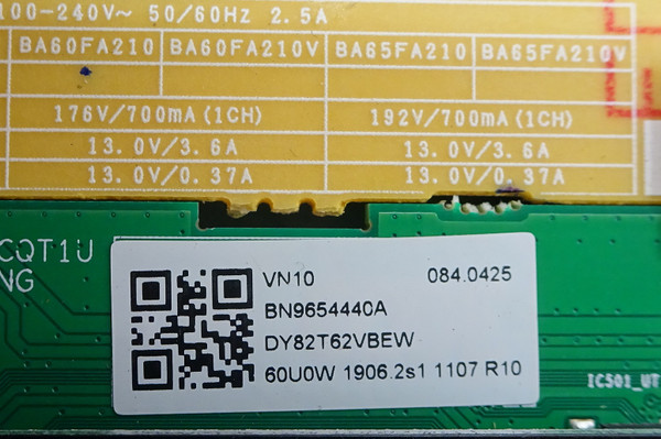 Samsung UN60TU7000FXZA Main Board 60TU7000F-440A (BN96-54440A, BA60FA210)