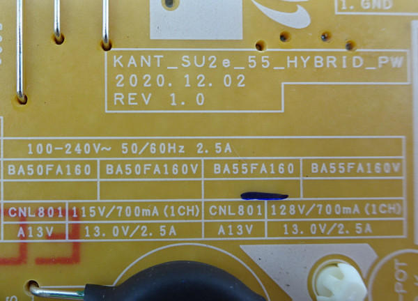Samsung UN55TU7000FXZA Power Board BA55FA160 (KANT_SU2e_55_HYBRID_PW)
