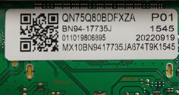 Samsung QN75Q80BDFXZA Main Board BN94-17735J (BN97-19680M, BN41-03014D)