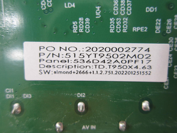 Insignia NS-43F301NA22 Main Board 515YT9502M02