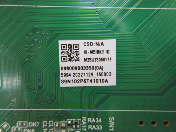 Insignia NS-40D510NA21 Main Board 0980-0900-3350 (TP.MS3553W.PB762)