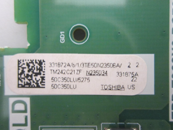 Toshiba 50C350LU Main Board 331872 (TPD.T962X3.PC702)
