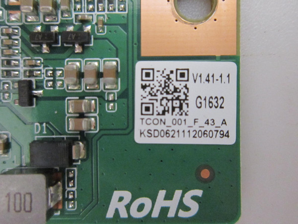 Vizio D43F-J04 T-Con Board KSD06211120 (BOE_CC430LV2D_43001)
