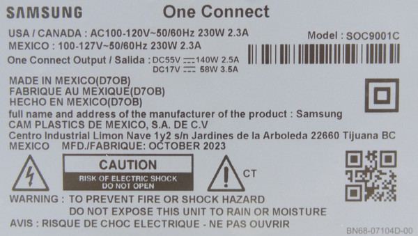 Pre-Owned Samsung LS55CG970N BN96-56818A(SOC9001C) One Connect