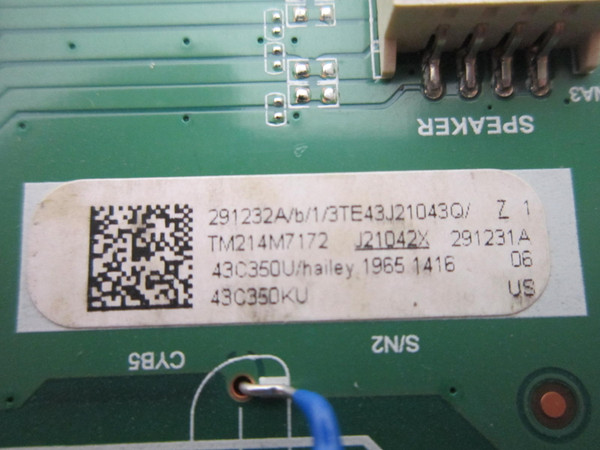 Toshiba 43C350KU Main Board 291232 (TPD.MT9612.PB751)