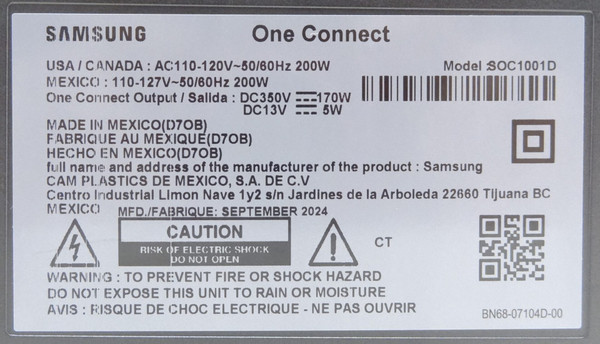 New Samsung QN43LS03D, QN50LS03D BN96-56832A-WC(SOC1001D) One Connect