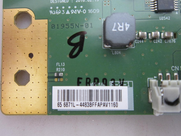 Sony XBR-65X750D T-Con Board 1-897-038-11 (6870C-0642B)