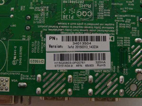 Westinghouse WD32HT1360 Main Board / Power Supply ST3151A04-9 H15020803