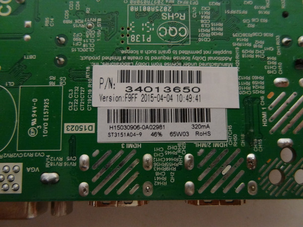 Westinghouse WD32HT1360 Main Board / Power Supply ST3151A04-9 H15030906