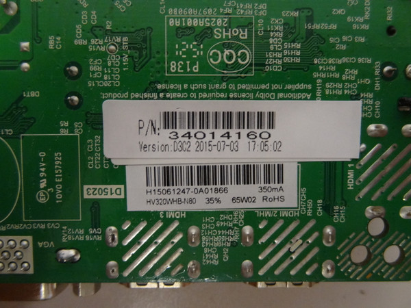 Westinghouse WD32HT1360 Main Board / Power Supply HV320WHB-N80 H15061247