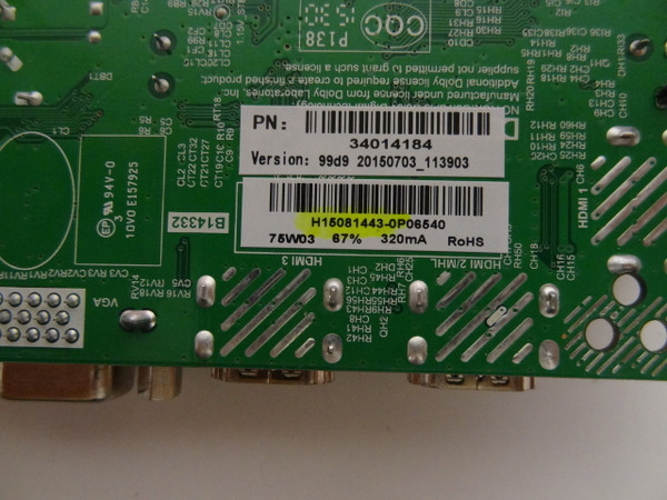 Element ELEFT436 Main Board / Power Supply 34014184 H15081443