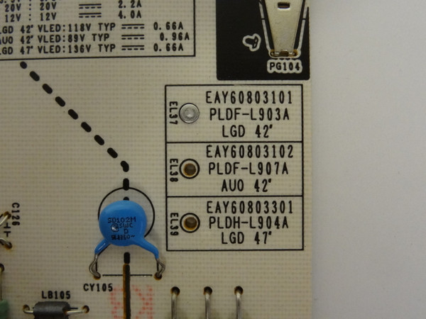 LG 42LE7300-UA Power Supply Board (PLDF-L903A) EAY60803101