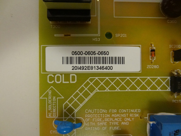 Vizio D390-B0 Power Supply Board (FSP091-1PSZ0) 0500-0605-0650