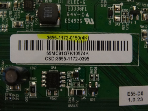 Vizio E55-D0 Main Board (3655-1172-0395) 3655-1172-0150