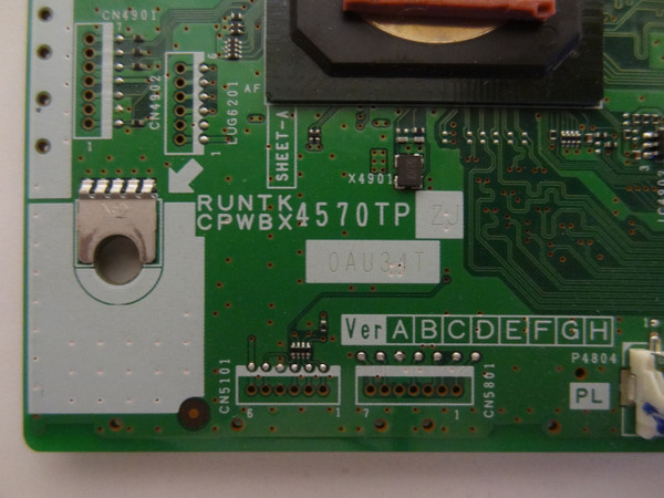 Sharp LC-60LE810UN T-Con Board (CPWBX4570TPZJ) RUNTK4570TPZJ
