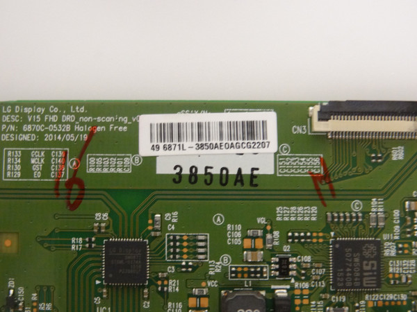 Toshiba 49L310U 49LF421U19 T-Con Board (6870C-0532B) 6871L-3850A