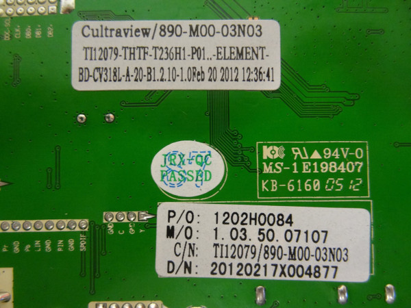 Element ELEFW244 Main Board (T236H1-P01, CV318L-A) 1202H0084
