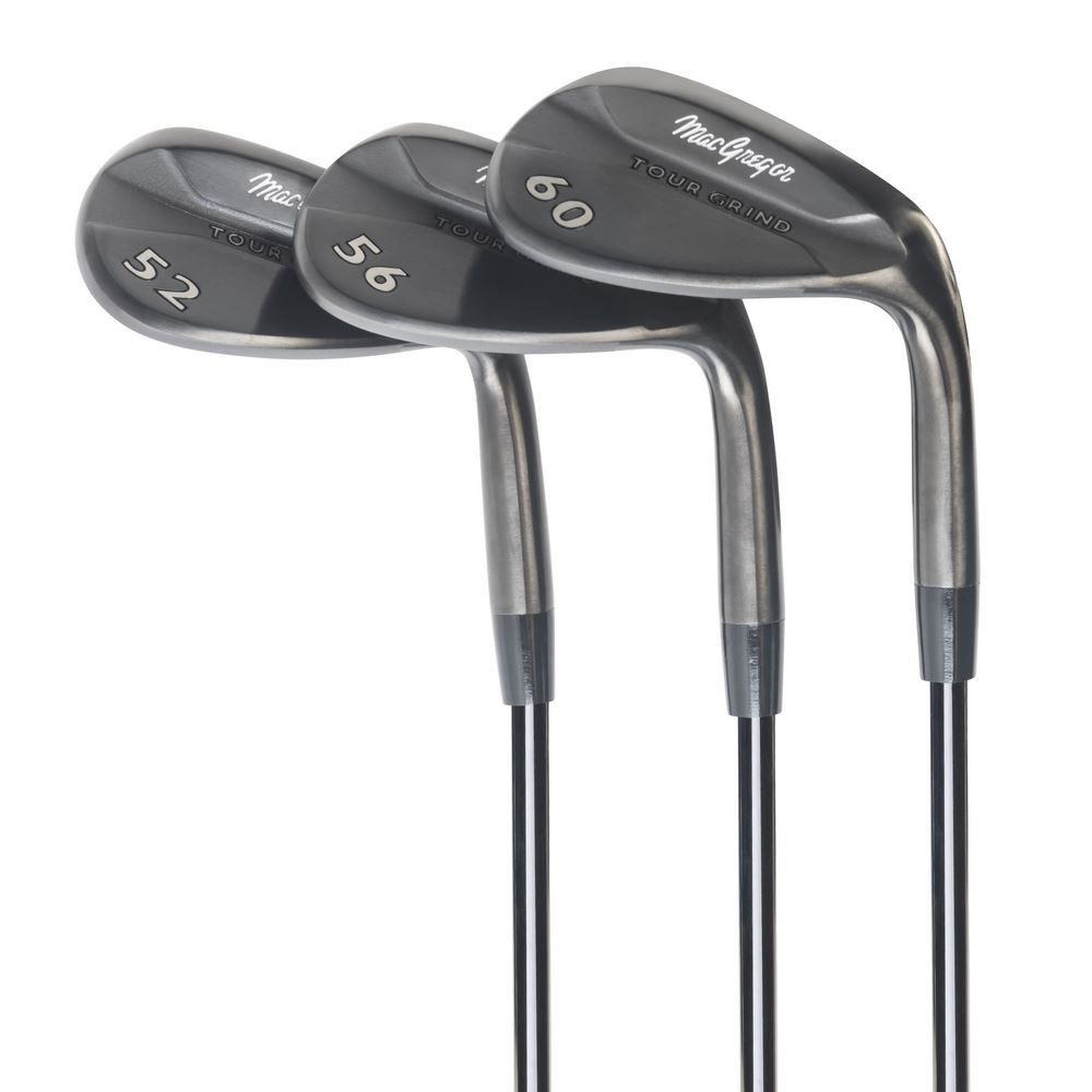 MacGregor Golf Tour Grind Milled Face Golf Wedge Set, Black, Mens