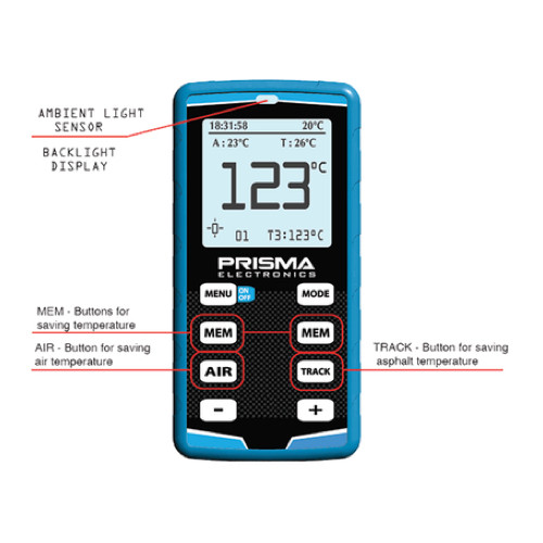 Prisma Electronics Digital Tyre Pyrometer with Infrared Sensor